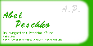 abel peschko business card